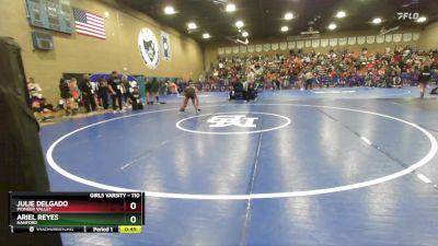 110 lbs Cons. Round 3 - Ariel Reyes, Hanford vs Julie Delgado, Pioneer Valley