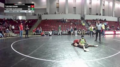 98 lbs Cons. Semi - Lelynd Crabb, Riverheads Middle School vs Khyree Alexander, Gunston Wrestling Club