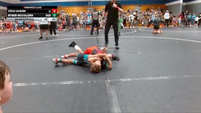 65 lbs Quarterfinal - Cole Licausi, Knights Youth Wrestling vs Ryder McCullers, Beaufort Bull Sharks WC
