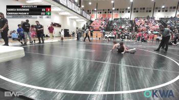 58 lbs Quarterfinal - Danica Budzinski, Grove Takedown Club vs Cristian Pagan II, Sallisaw Takedown Club 2