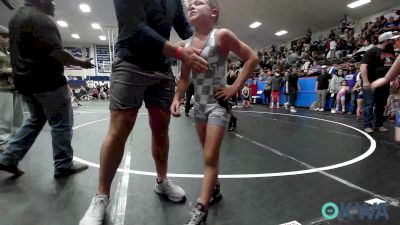 100 lbs Round Of 16 - Elijah Alexander, Midwest City Bombers Youth Wrestling Club vs Kardyn Prasch, Harrah Little League Wrestling
