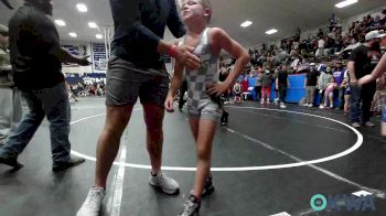 100 lbs Round Of 16 - Elijah Alexander, Midwest City Bombers Youth Wrestling Club vs Kardyn Prasch, Harrah Little League Wrestling