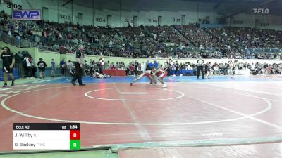 88 lbs Round Of 32 - Josiah Williby, Tulsa Union vs Dawson Beckley, Team Tulsa Wrestling Club