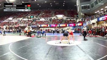 G - 140 lbs Champ. Round 2 - Hailey Daffin, Billings Skyview Girls vs Madison Lamb, Glasgow Girls