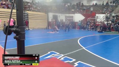 49 lbs Champ. Round 1 - Harrison Kibby, WEBO Youth Wrestling vs Bianca Ruffolo, Chesterton Wrestling Club