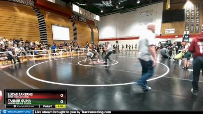 77 lbs Champ. Round 1 - Lucas Eakerns, Cody Middle School vs Tanner Guina, Lander Middle School