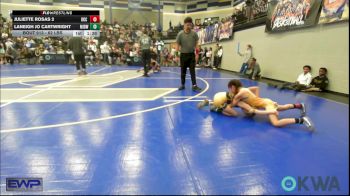 62 lbs Rr Rnd 1 - Juliette Rosas 2, OKC Saints Wrestling vs Laneigh Jo Cartwright, Midwest City Bombers Youth Wrestling Club