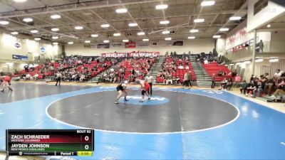 285 lbs Cons. Round 2 - Jayden Johnson, New Mexico Highlands vs Zach Schraeder, Western Colorado