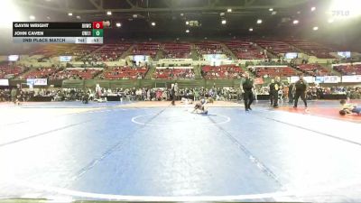 81 lbs 2nd Place Match - John Caven, Havre Wrestling Club vs Gavin Wright, Natrona Colts