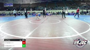 40 lbs 3rd Place - Sophia Vereen, Spartan Mat Club vs Sadie Beavers, Harrah Little League Wrestling