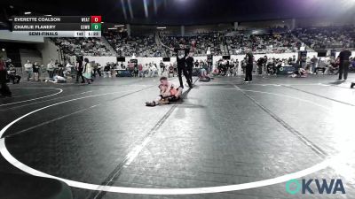 98 lbs Semifinal - Everette Coalson, Weatherford Youth Wrestling vs Charlie Flanery, Cowboy Wrestling Club