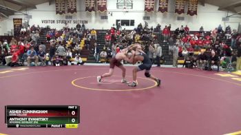 157 lbs Quarterfinal - Asher Cunningham, State College vs Anthony Evanitsky, Wyoming Seminary (PA)