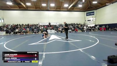 138 lbs Quarterfinal - Janie Houser, Menlo College vs Simah Anson, University Of Providence