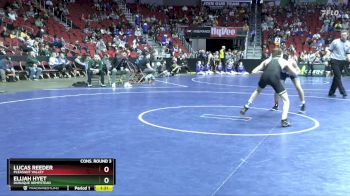 3A-106 lbs Cons. Round 3 - Lucas Reeder, Pleasant Valley vs Elijah Hyet, Dubuque Hempstead