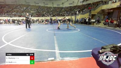 170 lbs Round Of 32 - Cooper Perkins, Perkins-Tryon Youth Wrestling vs Damon Ruth, Marlow Outlaws