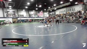 100 lbs Semifinal - Jaelynn Ponidividia, Chaparral vs Isabella Escobedo, Murrieta Valley
