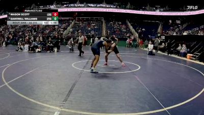 3A 215 lbs Champ. Round 1 - Mason Scott, Ledford Senior High School vs Dantrell Williams, Union Pines