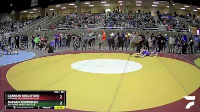 92 lbs Champ. Round 1 - Cannon Brelsford, Pleasant Hill Wrestling Club vs Damian Rodriguez, All-Phase Wrestling Club