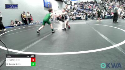 52 lbs Consi Of 4 - Tyler Thomas, Choctaw Ironman Youth Wrestling vs Grayson Bennight, Norman North