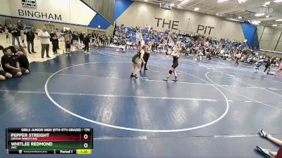 170 lbs 1st Place Match - Pepper Streight, Uintah Wrestling vs Whitlee Redmond, JWC