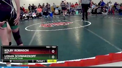 102 lbs Champ. Round 2 - Logan Schwarzkopf, Elite Athletic Club vs Kolby Robinson, BWC