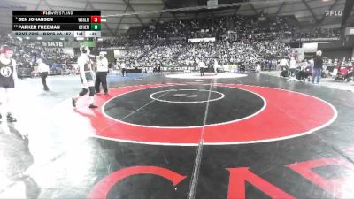 Boys 2A 157 lbs Cons. Round 4 - Parker Freeman, Othello vs Ben Johansen, Washougal