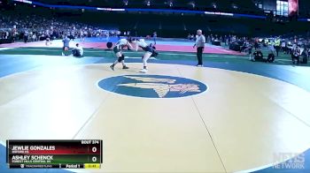 Girls-130 lbs 5th Place Match - Jewlie Gonzales, Oxford HS vs Ashley Schenck, Forest Hills Central HS