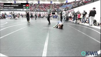 60 lbs Consi Of 8 #2 - Maximus Crawford, Southmoore SaberCats Wrestling vs Rhett Brown, Tecumseh Youth Wrestling