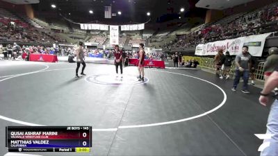 145 lbs Champ. Round 2 - Qusai Ashraf Marini, Vacaville Wrestling Club vs Matthias Valdez, California