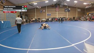 133 lbs Quarterfinal - Sean Archuleta, Arizona Christian University vs Noah Koyama, Menlo