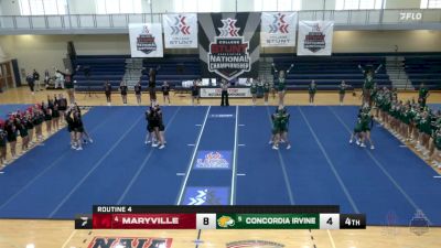 STUNT - Maryville (#4) vs Concordia Irvine (#5), Maryville (#4) vs Concordia Irvine (#5) vs. - D2 Day 1