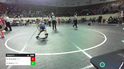 60 lbs Consi Of 4 - Barrett Kincaide, Cushing Tigers vs Daxon Avery, Newcastle Youth Wrestling