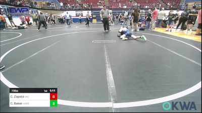 73 lbs Final - Clementina Zapata, OKC Saints Wrestling vs Cyrus Baker, Harrah Little League Wrestling