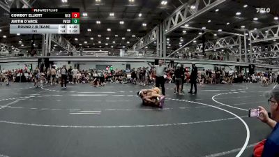 138 lbs Round 7 (8 Team) - Cowboy Elliott, Wrecking Crew Blue vs Justin D`Arce, Prime WC White