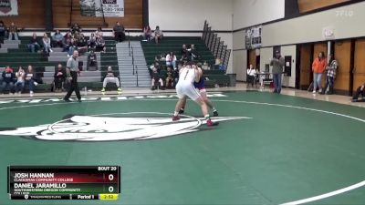 157 lbs Semifinal - Daniel Jaramillo, Southwestern Oregon Community College vs Josh Hannan, Clackamas Community College