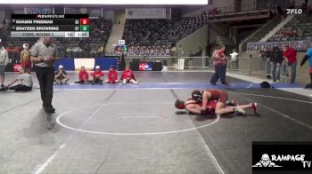 115 lbs Cons. Round 2 - Brayden Browning, OZ Trojan vs Khamin Freeman, Ellsworth CNTY