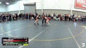 128-134 lbs Cons. Semi - Barrett Hyra, Falls Church Force Wrestling C vs Erika Deblock, Rustburg Youth WC