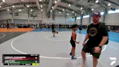 100 lbs Cons. Round 3 - Chrtis Roy, Patriot Wrestling Club vs Lorenzo Ayabarreno, Liberty Hill Wrestling Club