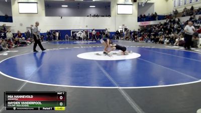 114G 1st Place Match - Mia Hannevold, Soldotna vs Hayden Vanderpool, Colony High School