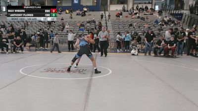 126 lbs Cons. Quarters - Max Wiberg, Bear River Wrestling Club vs Anthony Flores, Fighting Squirrels Wrestling Club