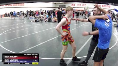 132 lbs Cons. Round 3 - Evan Warner, Bennington High School Wrestling vs Isaac Cooper, Lincoln Southeast