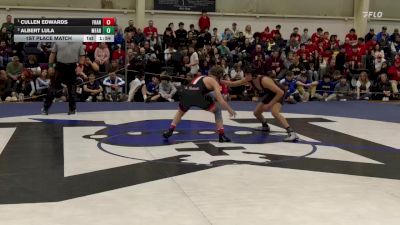 132 lbs 1st Place Match - Cullen Edwards, St. Francis vs Albert Lula, Monsignor Farrell
