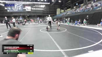 46 lbs Cons. Round 1 - Danica Greenlee, Garden City Wrestling Club vs Francisco Retana, Ark City Takedown Club