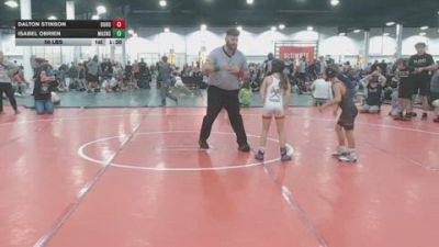 56 lbs Rr Rnd 5 - Dalton Stinson, Duro Wrestling Club - BK8E vs Isabel Obrien, Mat Assassins Black - BK8E