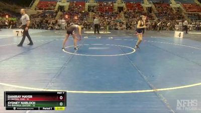 100 lbs Quarterfinals (8 Team) - Daniray Mayer, E1-Central Cass vs Sydney Narloch, W4-Bismarck Century