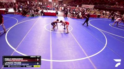 157 lbs Champ. Round 2 - Pablo Hernandez, Centennial High School Wrestling vs Layronz Fraser, Granite Hills High School Wrestling