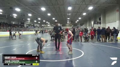 100 lbs Quarterfinal - Chase Chauvin, Metro Detroit Region Affiliated vs Henry Begg, Simmons Academy Of Wrestling