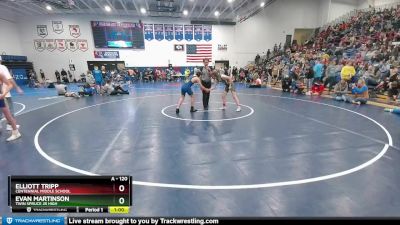 120 lbs Cons. Round 2 - Evan Martinson, Twin Spruce Jr High vs Elliott Tripp, Centennial Middle School