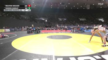 3A Boys 126 lbs Cons. Round 2 - Hudson Handley, Rainier Boys vs Braxton Henager, Harrisburg Boys