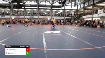153-162 lbs Champ. Round 1 - Bryson Capansky, Fithian (Oakwood), IL vs Draegon Johnson, Robinson